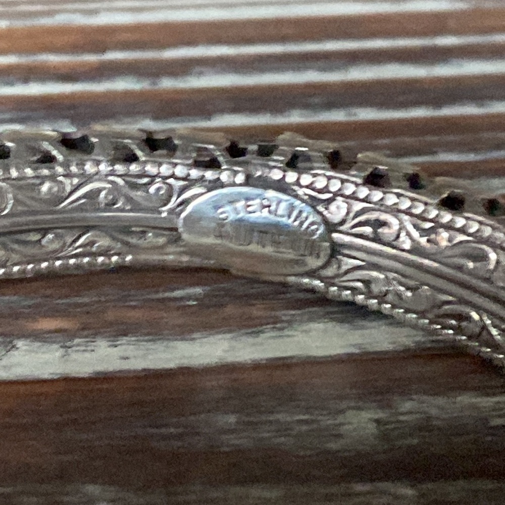 Vintage Sterling Silver Openwork From Filagree Ba… - image 2